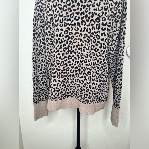 A New Day Tan & Black Leopard Animal Print Sweater Size Extra Extra Large - Picture 12 of 15